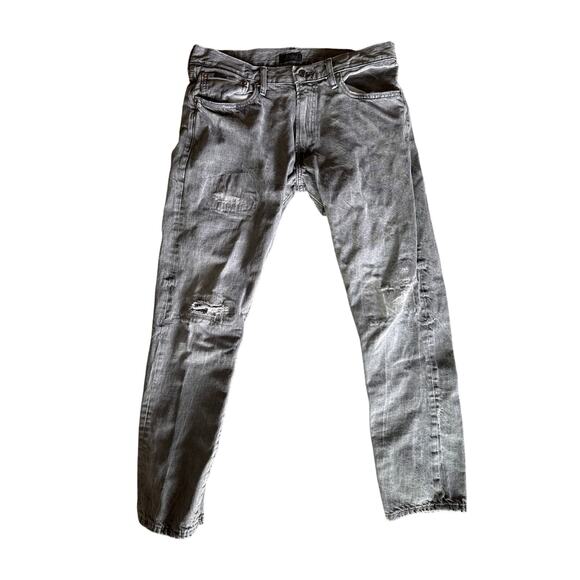 Polo Ralph Lauren Gray Thrashed Repaired Jeans 32x32 - Picture 1 of 10